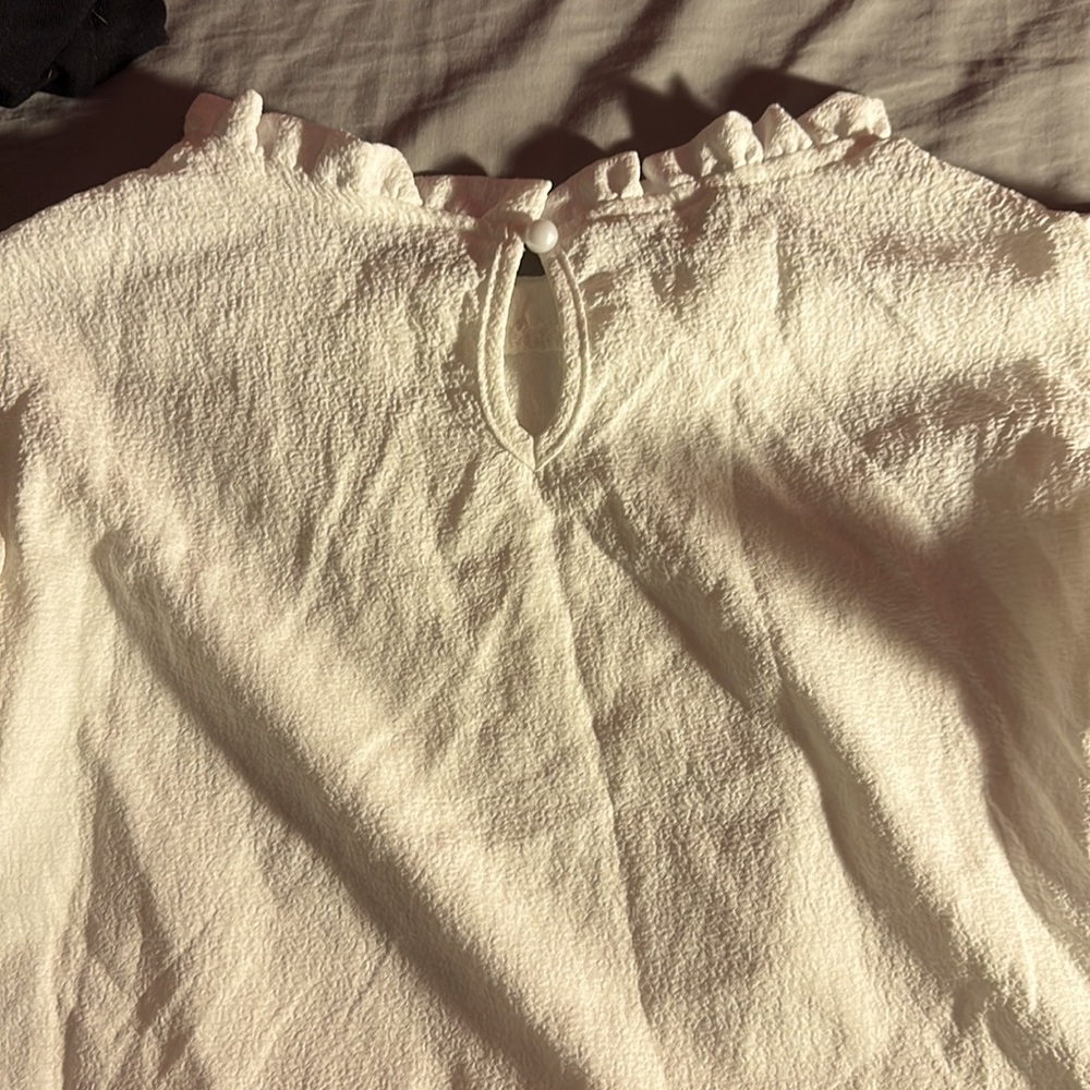 White Ruffed Blouse - Picture 4 of 4